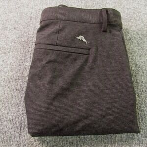 Tommy Bahama Shorts Mens 40x9 Brown Boracay Micro Grid Stretch Recycled Nylon